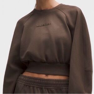lululemon athletica Cropped Crew Sweatshirt in Chocolate Brown